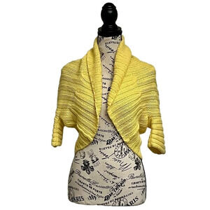 Bebe Womens Vintage Alpaca Wool 3/4 Sleeve Cardigan Sweater S Loose Knit Retro